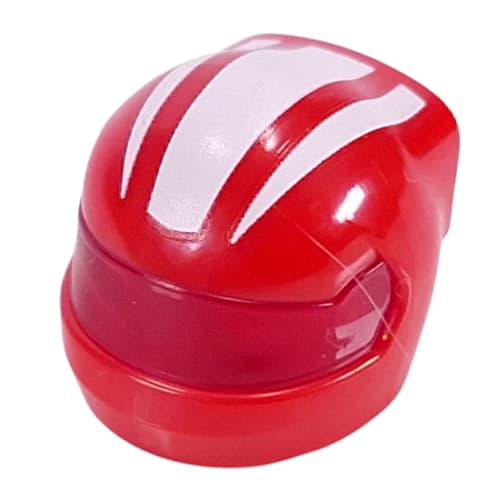 Helmet, Formula 1 with Trans-Red Visor pattern and White Stripes print