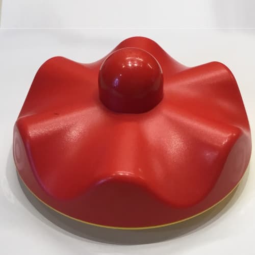 Primo Stacking Base Round Wavy Large, One Top Stud, Rattle with Yellow Base