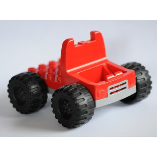 Duplo Truck with 4 x 4 Flatbed Plate and Jumbo Wheels with Light Gray Base