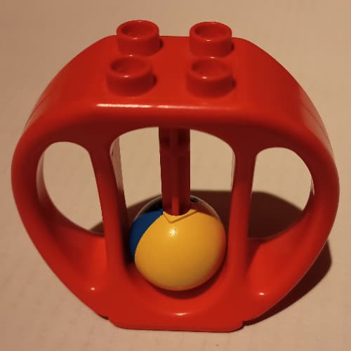 Duplo Rattle Oval with Blue and Yellow Wheel