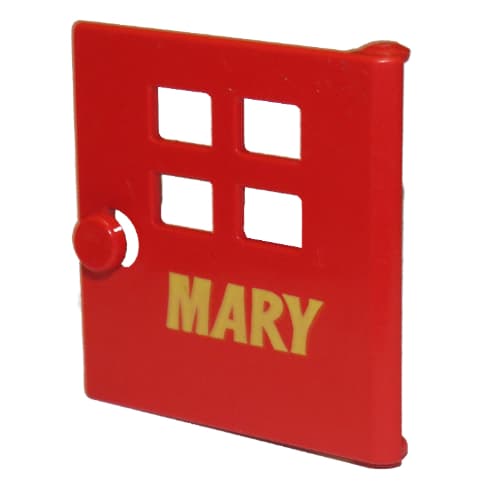 Duplo Door / Window with Four Windows Narrow and 'MARY' Print