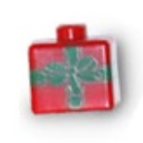 Pen Bead, Square with Green Ribbon and Bow (Gift) Print