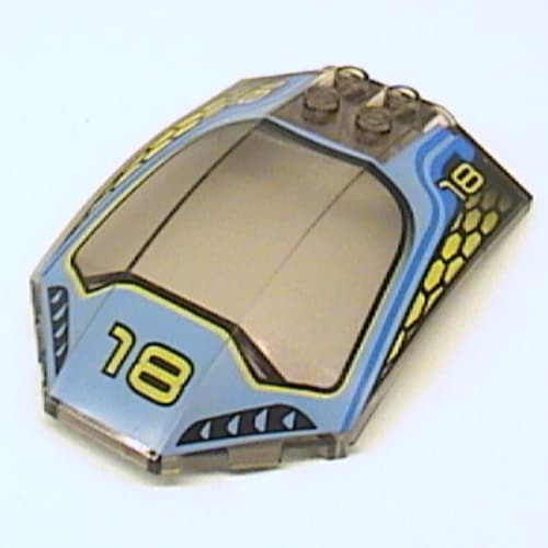 Windscreen 8 x 6 x 2 Curved with 18 and Blue / Yellow Racing Print