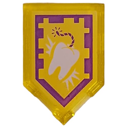 Tile Special 2 x 3 Pentagonal with Nexo Power Shield Print - Tooth Buster