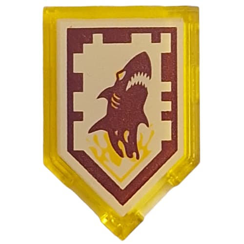 Tile Special 2 x 3 Pentagonal with Nexo Power Shield Print - Shark Attack