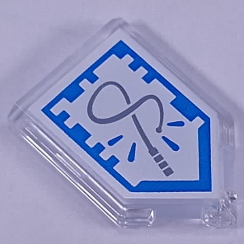 Tile Special 2 x 3 Pentagonal with Nexo Power Shield Print - Silver Whip