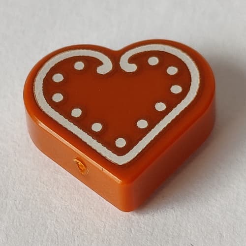 Tile 1 x 1 Heart with Cookie, White Icing print