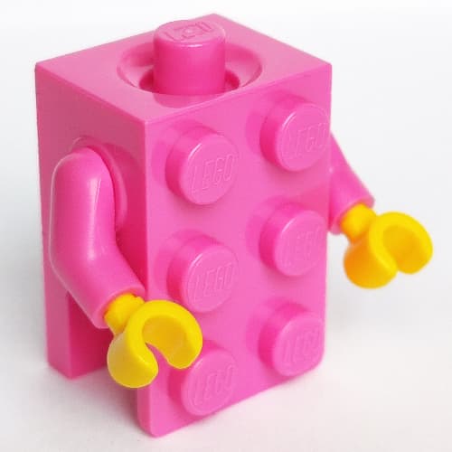 Minifig Torso Brick Suit with Yellow Hands