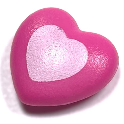 Clikits Icon, Heart 2 x 2 Large with Pin, White Heart Center Print