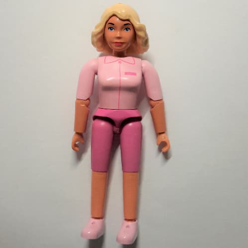 Belville Figure Articulated Elbows, Female, Light Yellow Hair, Dark Pink Shorts, Pink Shirt