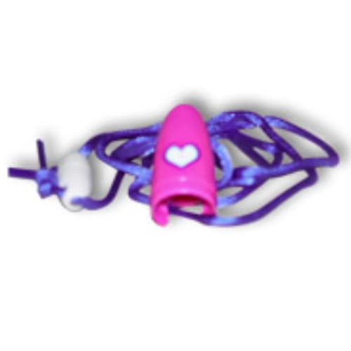 Pen Cap with Dark Purple String and Heart Print