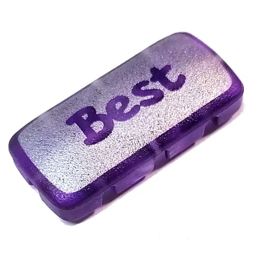 Clikits Icon, Rectangle 3L with Hole, Silver 'Best' Print