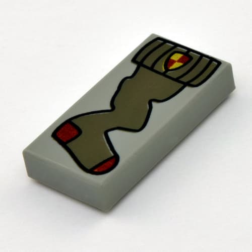 Tile 1 x 2 with Crooked Sock Print