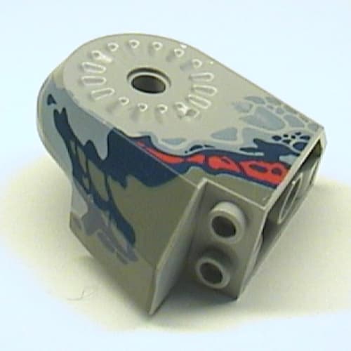 Animal Body Part, Dinosaur Body Quarter with Pin Holes, Dark Gray/Sand Blue/Dark Blue/Red Print