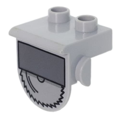 Duplo Plate 1 x 2 with Overhang with Half Circular Saw Print