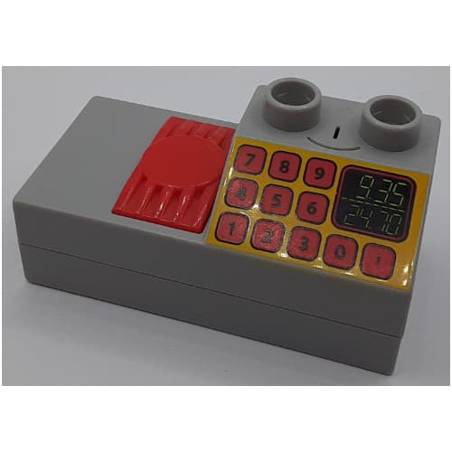Duplo Brick 2 x 4 Half with 2 x 2 Slope with Cash Register Print and Sound Effects