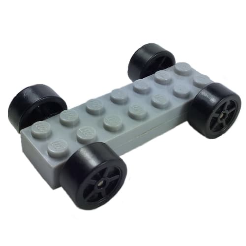Vehicle Base Fast Food Racer 2 x 7 x 2/3 with Black Spoked Wheels, Slicks