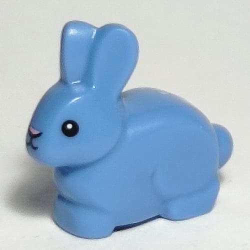 Animal, Rabbit / Bunny with Black Eyes and Mouth - Pink Nose Print