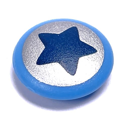 Clikits Icon, Round 2 x 2 Large with Pin, Black Star on Silver Print