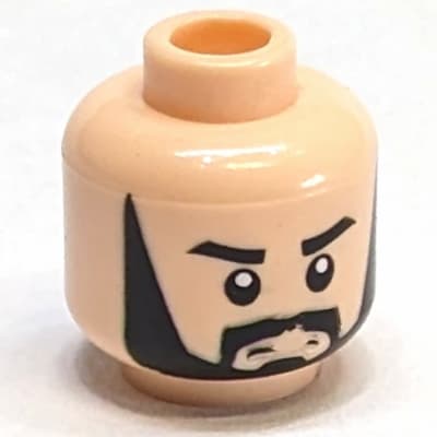 Minifig Head Asoka, Full Beard, Thick Eyebrows Print