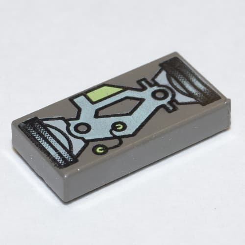 Tile 1 x 2 with LoM Gray Mechanical Print