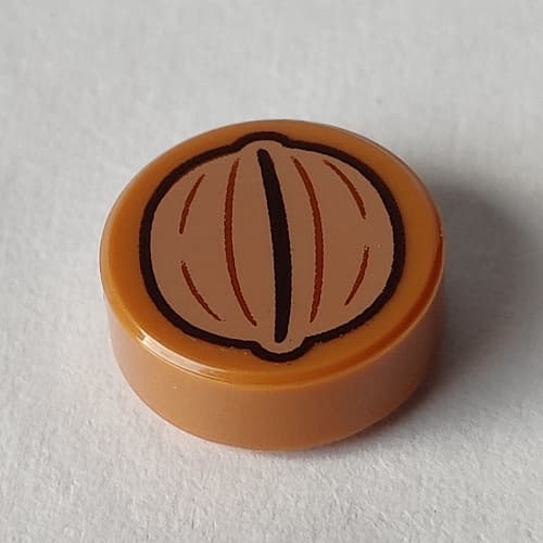 Tile Round 1 x 1 with Walnut print