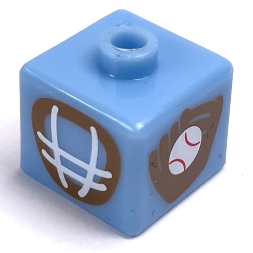 Pen Bead, Square with Baseball Glove and Mask Print