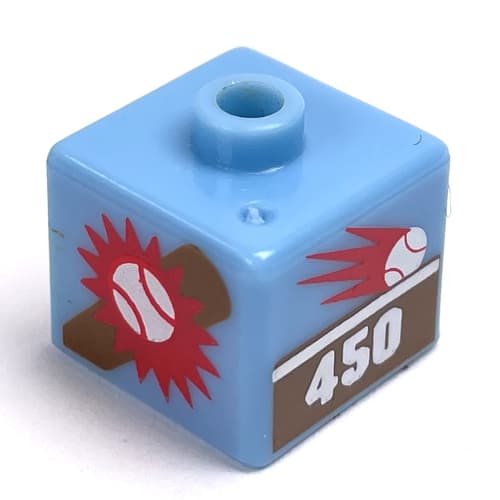 Pen Bead, Square with Baseball Bat Hitting Ball Print