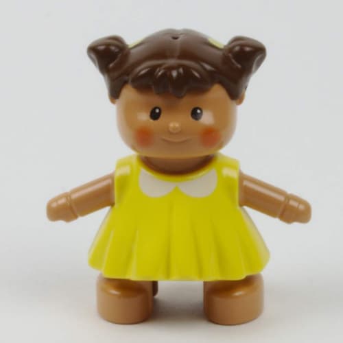 Duplo Doll with Yellow Dress and White Collar Print (Baby)