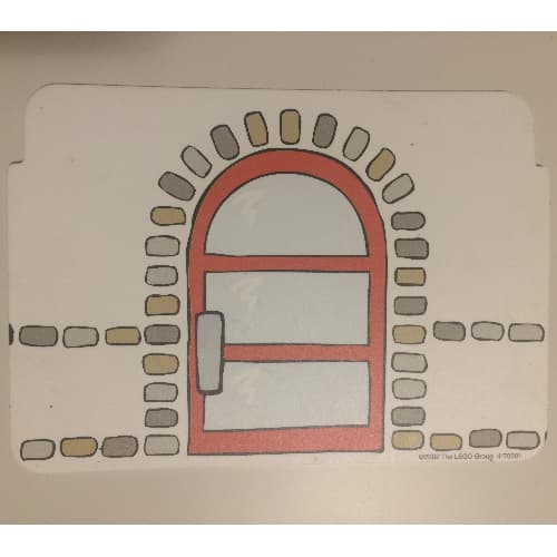 Background, Wall with Stone Details and Door / Ticket Booth, Phone, and Train Map Print