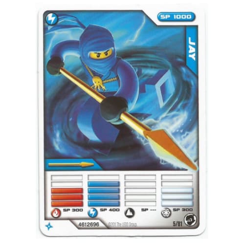 Trading Card, Ninjago Deck #1: 5 - Jay - International Version