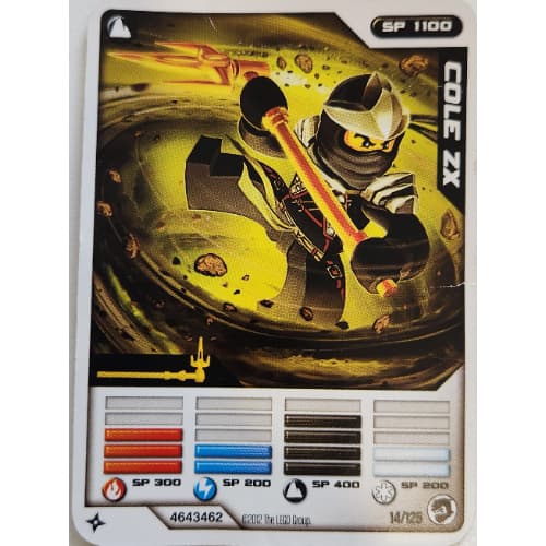 Trading Card, Ninjago Deck #2: 14 - Cole ZX - North American Version