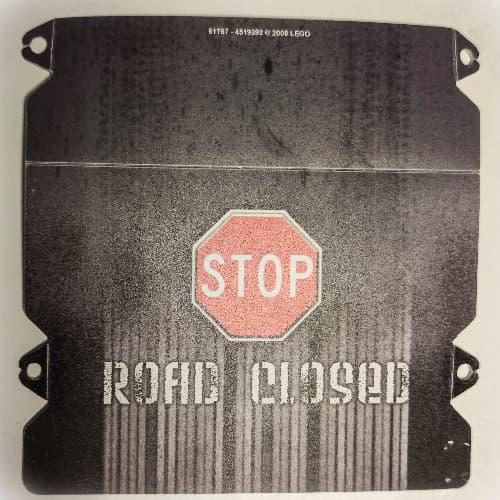 Ramp Cover, with Stop Sign and 'ROAD CLOSED' Print