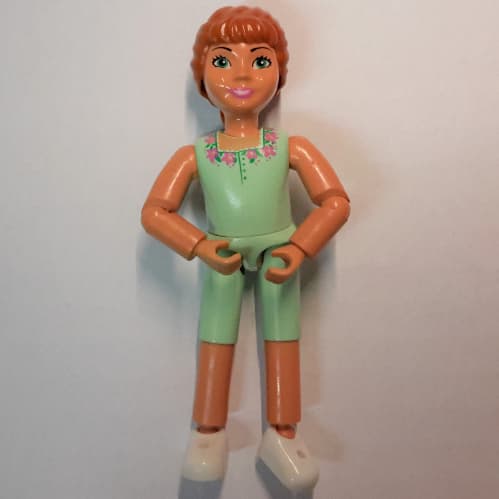 Belville Figure Articulated Elbows, Child, Female, Dark Orange Hair, Light Green Shirt and Short Pants Print (Princess Flora)