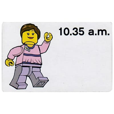 Activity Card, Time-Teaching 12-Hour Clock 10.35 a.m., Female