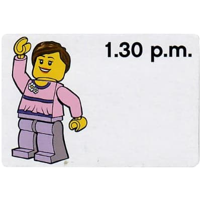 Activity Card, Time-Teaching 12-Hour Clock 1.30 p.m., Female