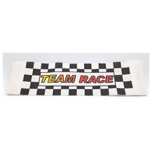 Duplo Banner with Velcro Tabs, 'TEAM RACE' on Checkered Background Print