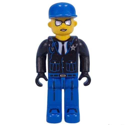 Juniors Midifig, Police - Blue Legs, Black Jacket, Blue Cap, Sunglasses