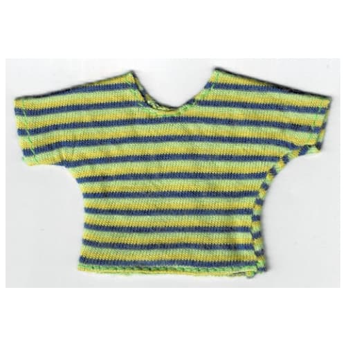 Scala, T-Shirt, Yellow, Medium Green, and Dark Blue Stripes